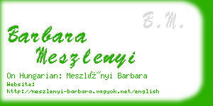 barbara meszlenyi business card